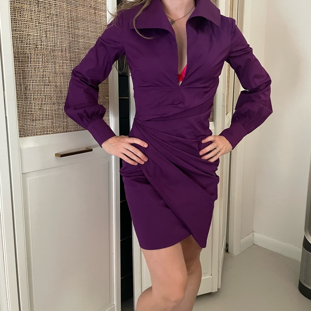 NEW La Perla purple sophisticated shirt dress US 2
